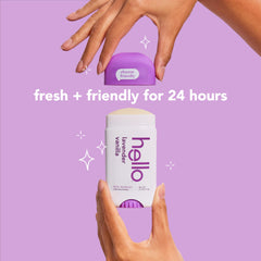 hello aluminum-free-deodorant application demonstrates smooth glide for comfortable all-day use