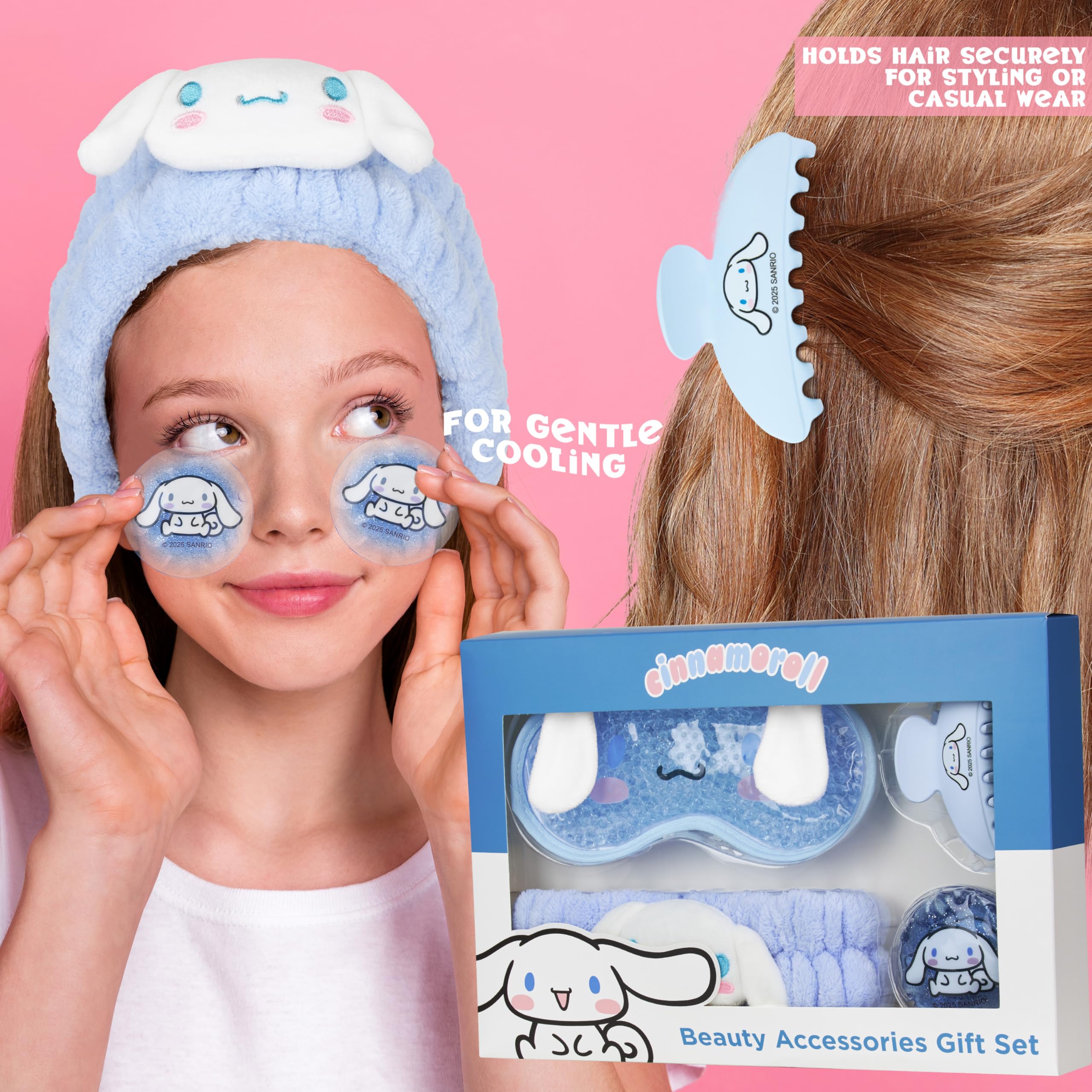 Hello Kitty Cinnamoroll beauty set plush skincare headband holds hair during skincare