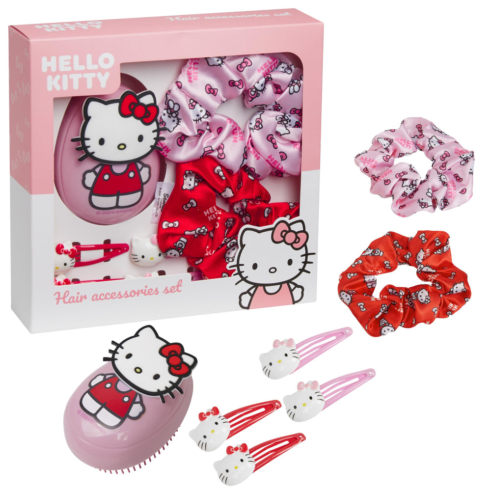 Hello Kitty detangling brush with soft bristles for easy detangling on wet or dry hair.