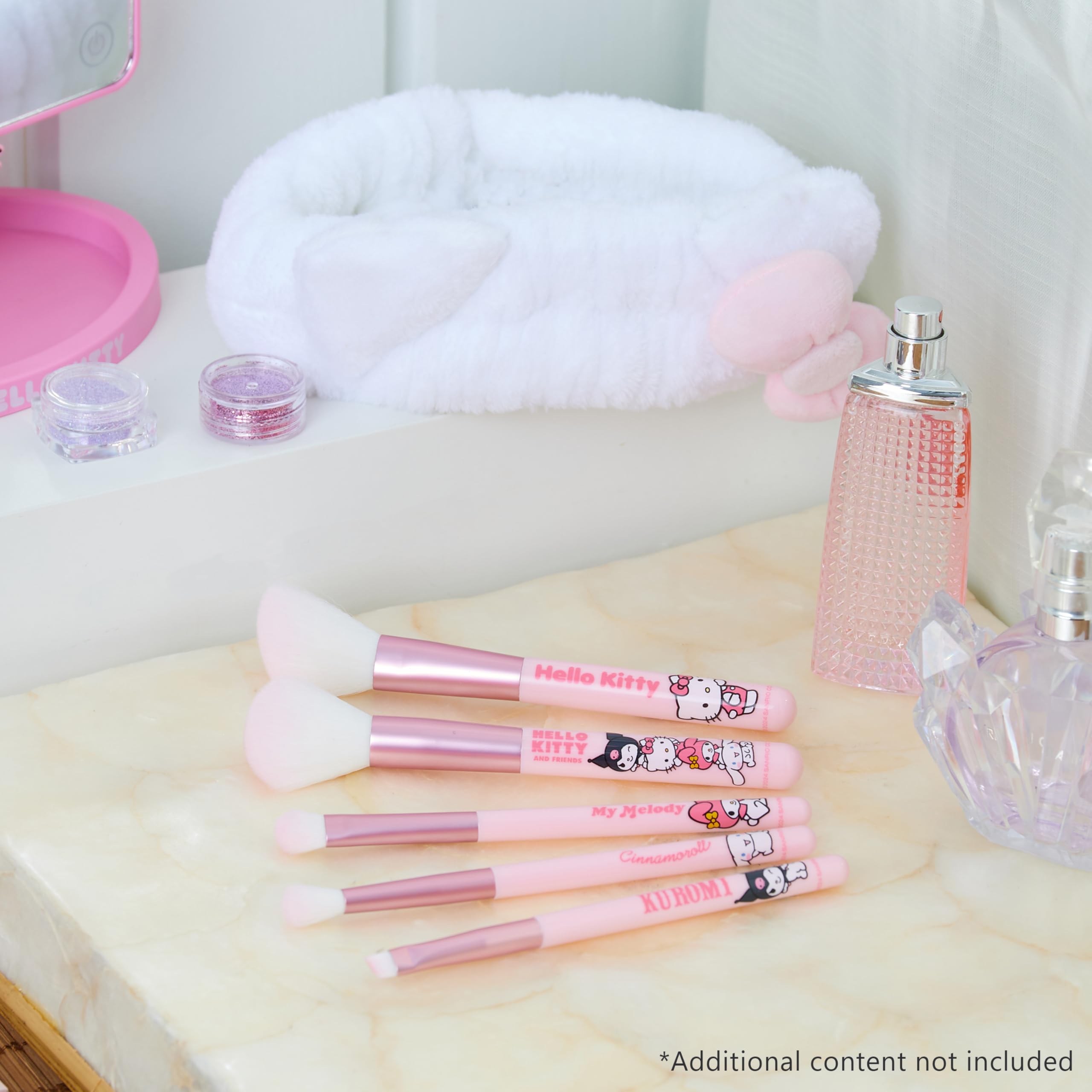 Hello Kitty fluffy headband for skincare, keeps hair away during routines