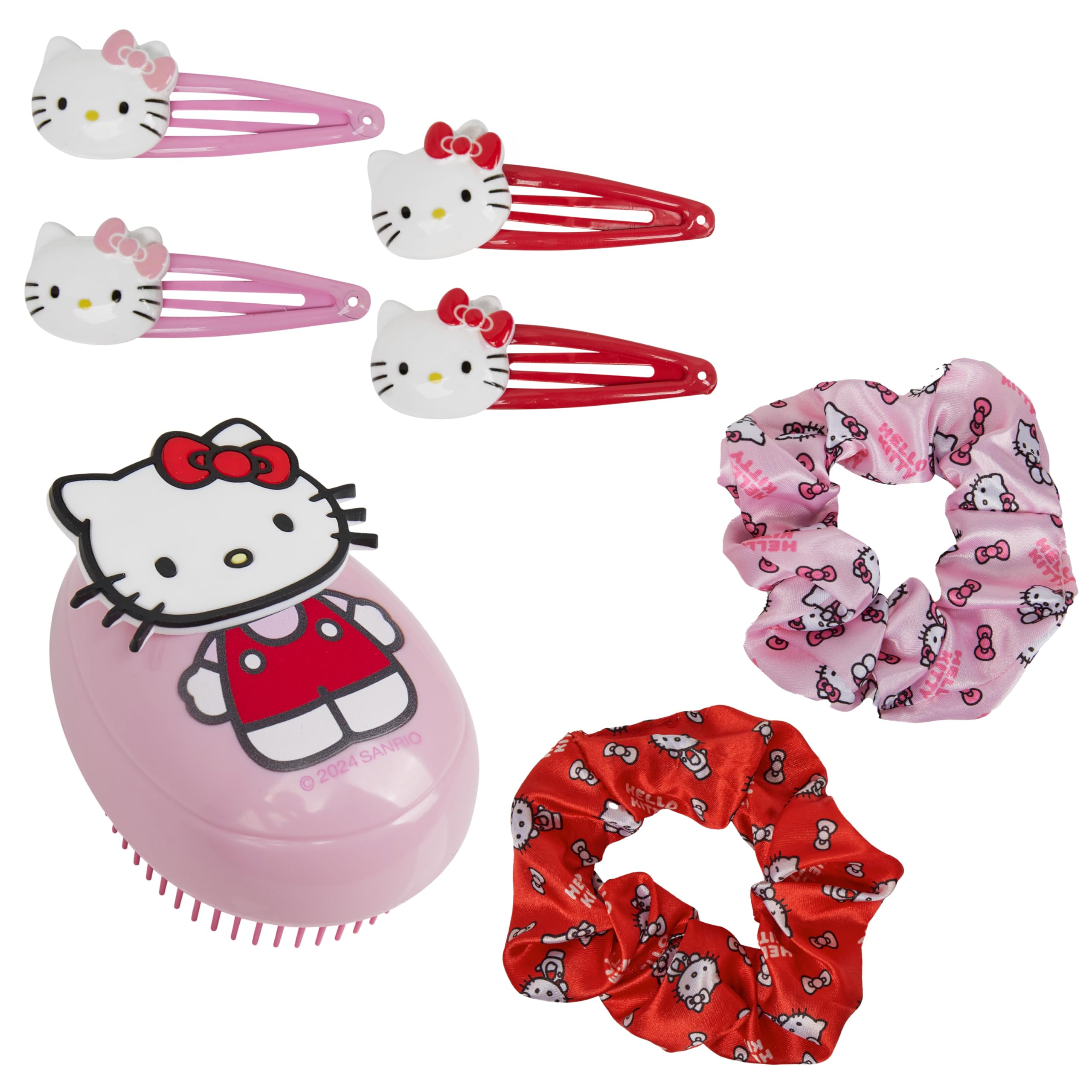 Hello Kitty assorted hair clips to hold styles and add kawaii accents.