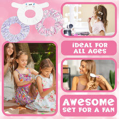 Hello Kitty hair clips included in set for easy style accents.