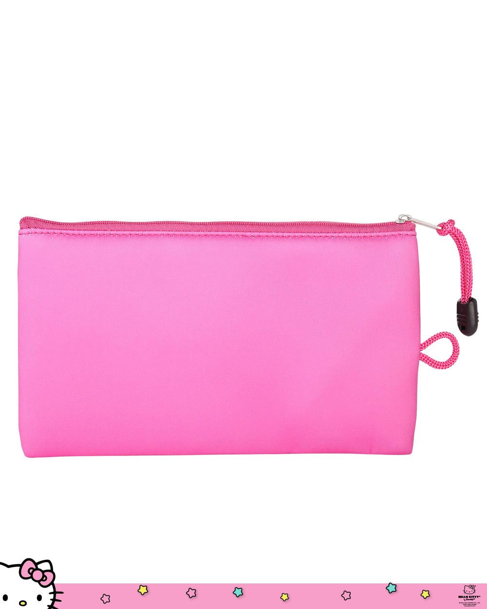Hello Kitty pencil pouch side view highlights versatile use for pens.