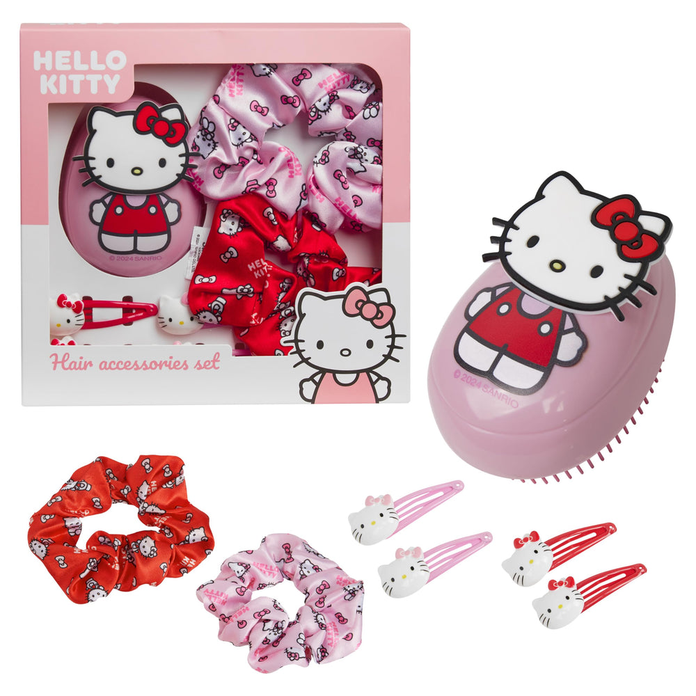 Hello Kitty travel case keeps brushes and mirrors organized on the go.