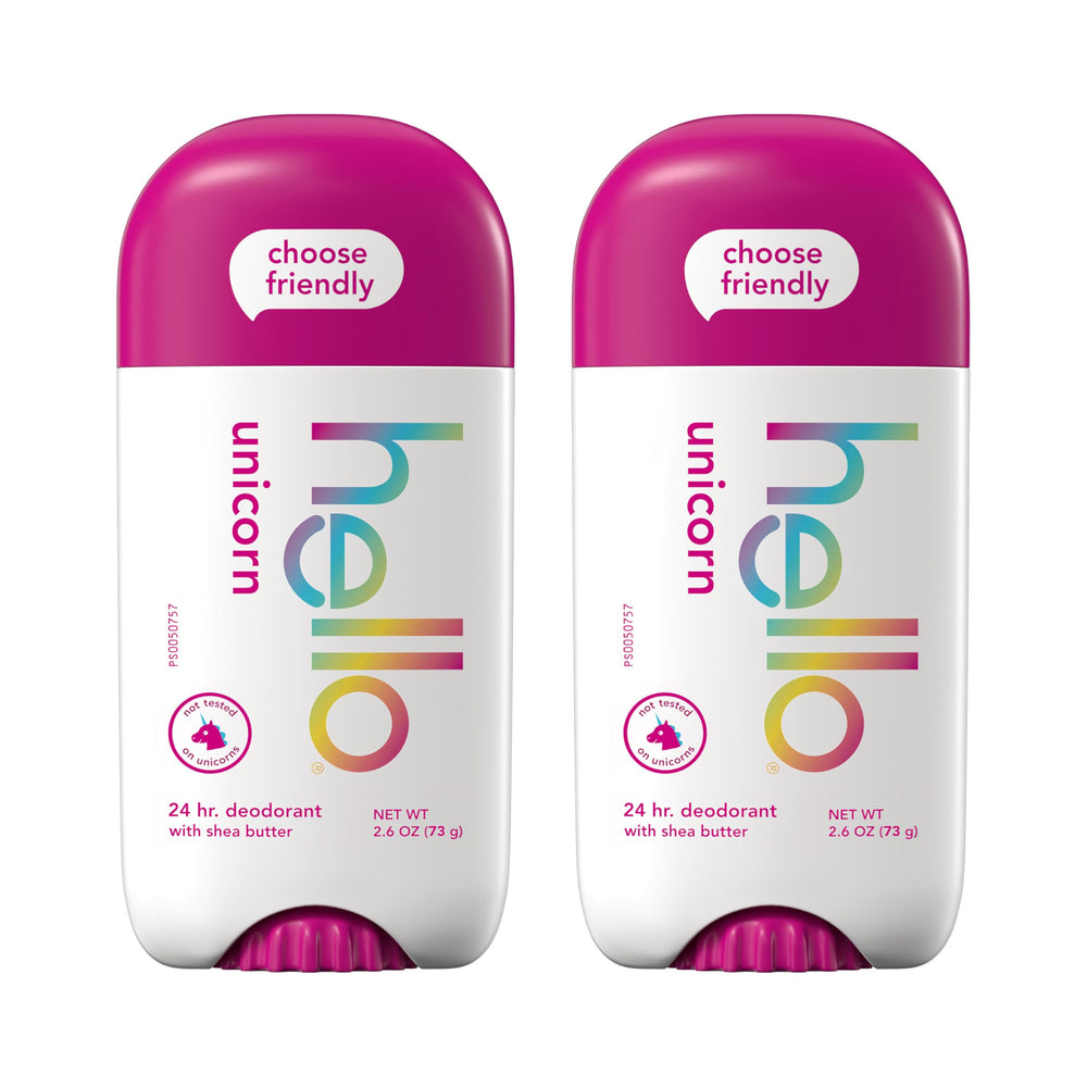 hello Unicorn two-pack packaging highlighting value and convenience