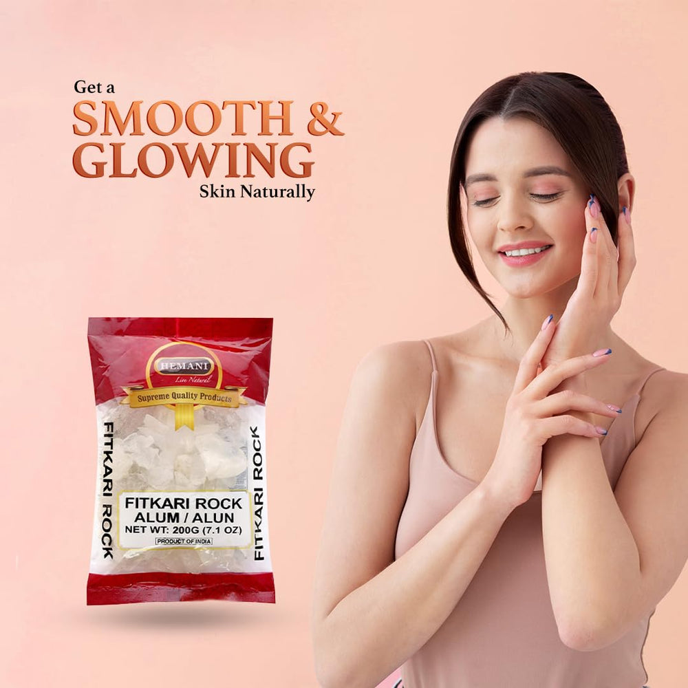 Hemani alum rock used as deodorant – natural mineral freshness.
