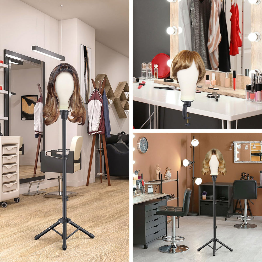 Hemndic extra wig head clamp stand simplifies replacements