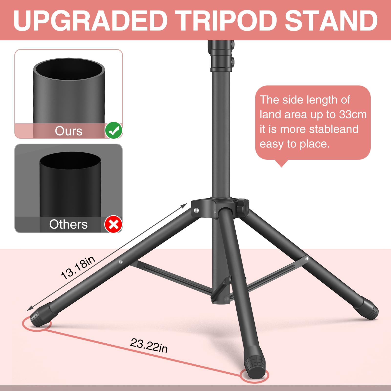 Hemndic height adjustable stand extends from 50 to 60 inches for table or floor use