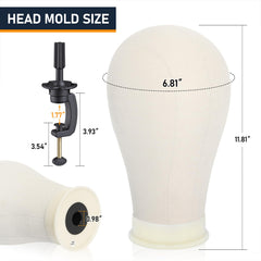 Hemndic wig stand height adjustment enables quick, comfortable setup