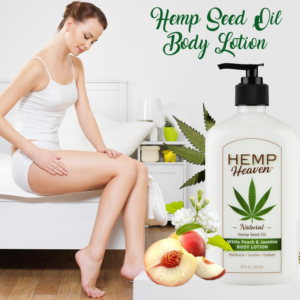 Hemp Heaven Lotion bottle side view para-ben-free formula