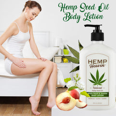 Hemp Heaven Lotion bottle side view para-ben-free formula