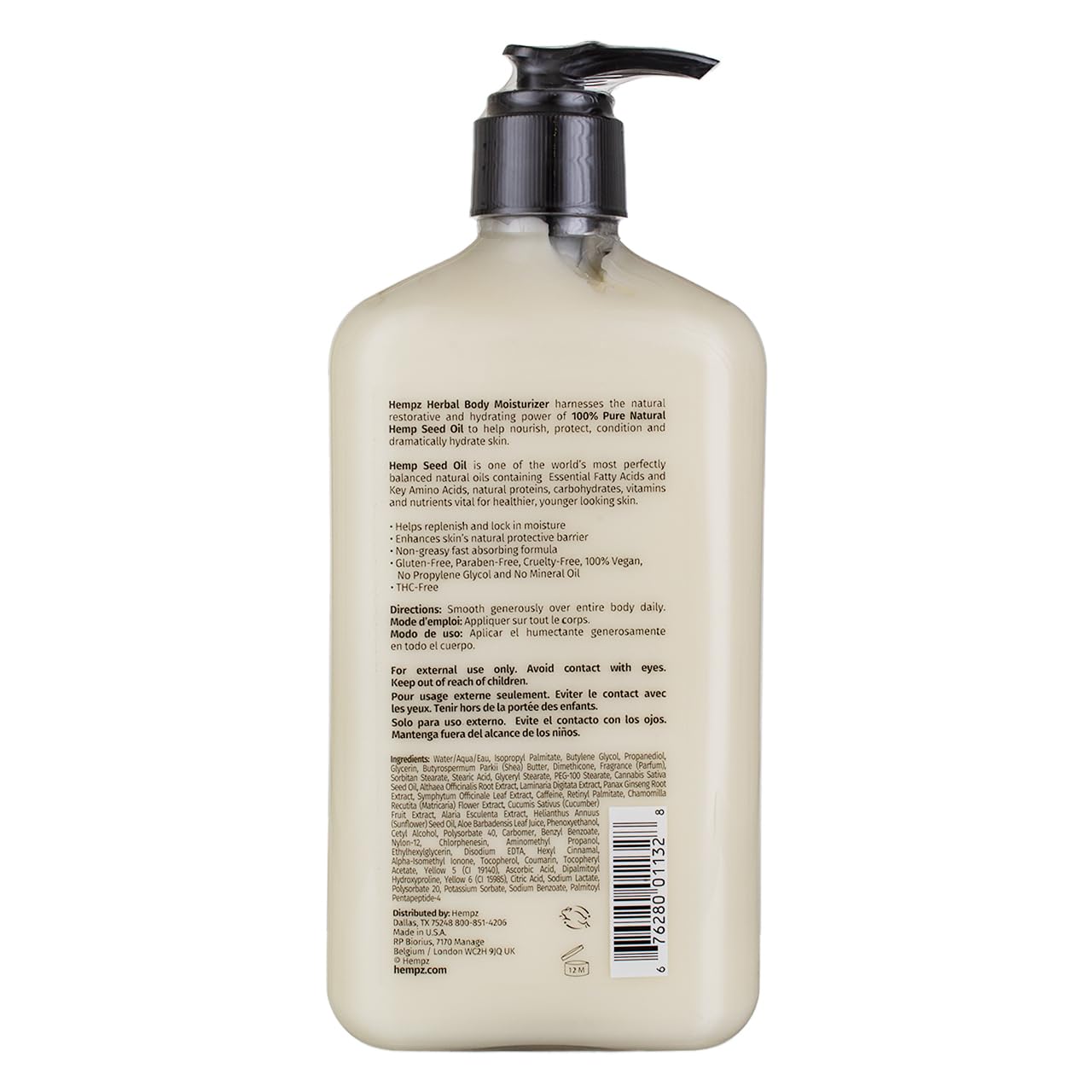 Hempz Age Defying Body Moisturizer hands-application demonstrates daily moisture for dry skin