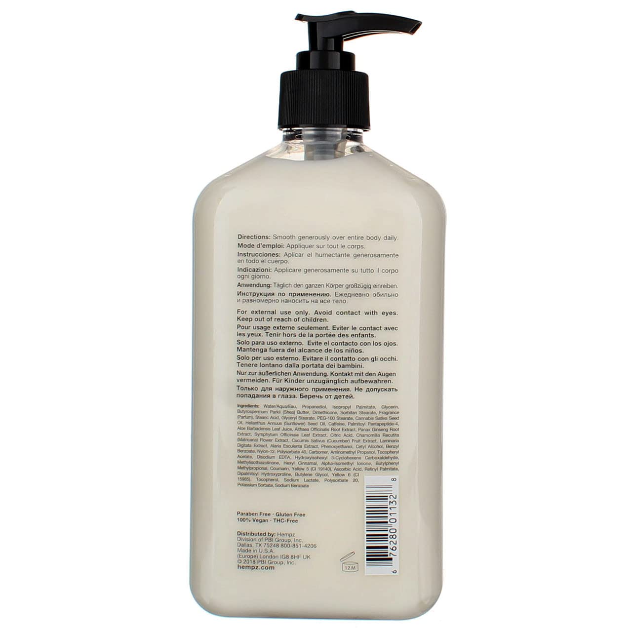 Hempz Age Defying Body Moisturizer texture closeup shows creamy, nourishing slip