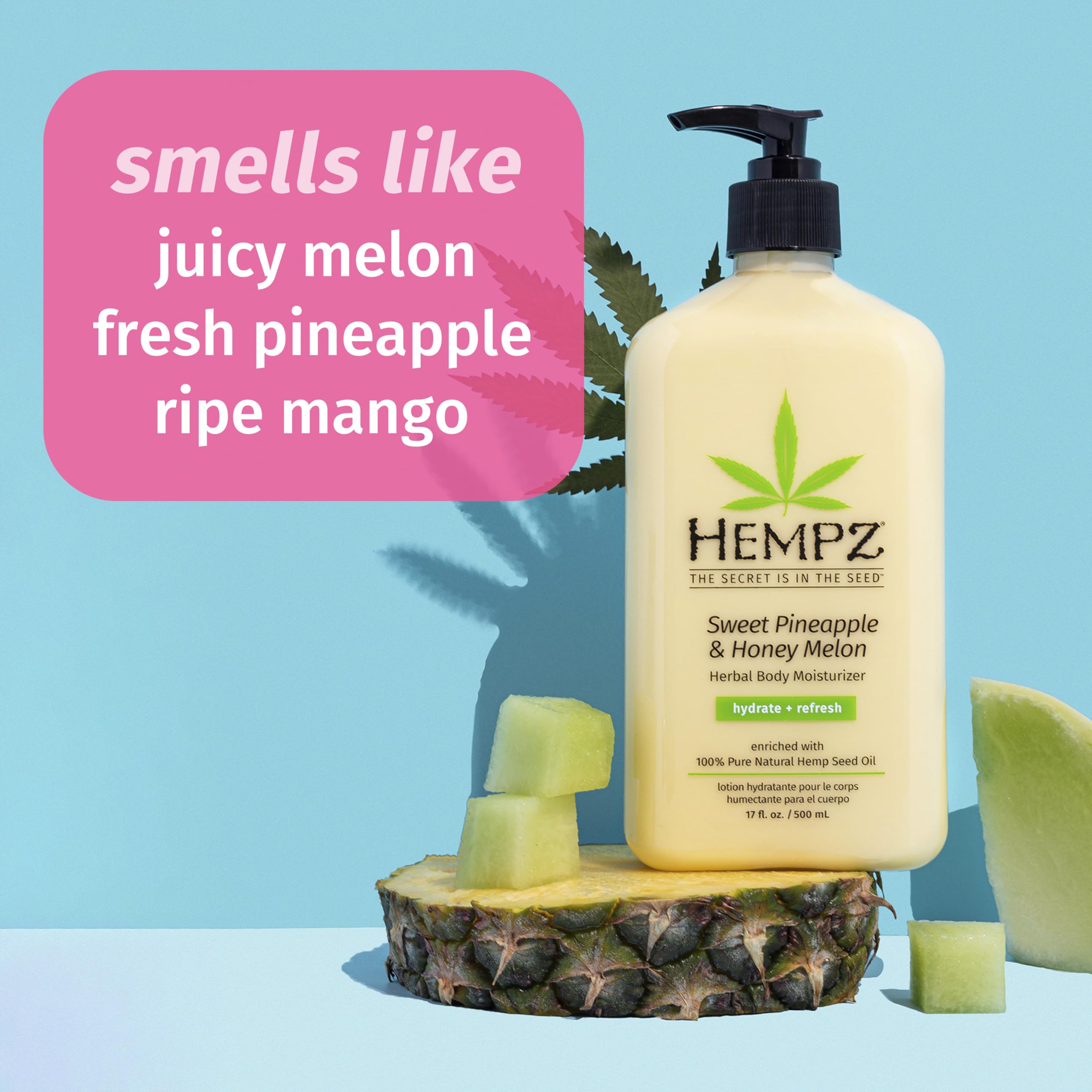 Hempz hemp seed oil close-up highlights vitamin E and omega-rich nourishment