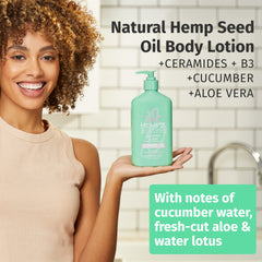 Hempz body lotion pump view for easy daily application