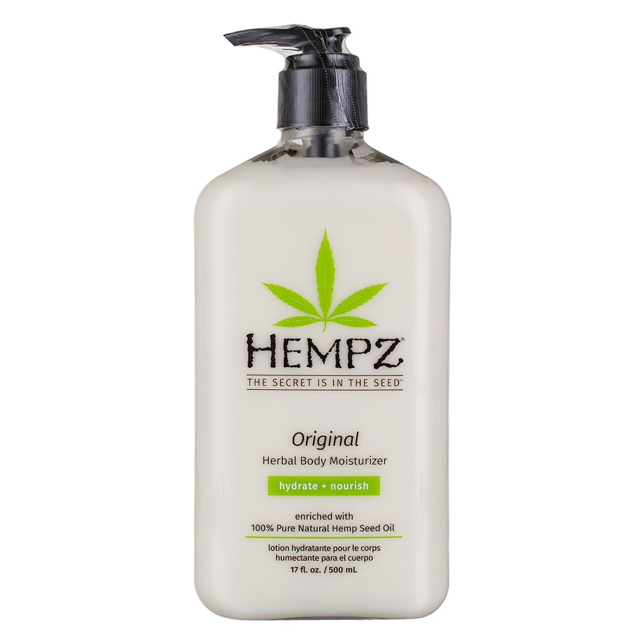 Hempz Body Moisturizer Original 17 oz pump front for daily hydration.