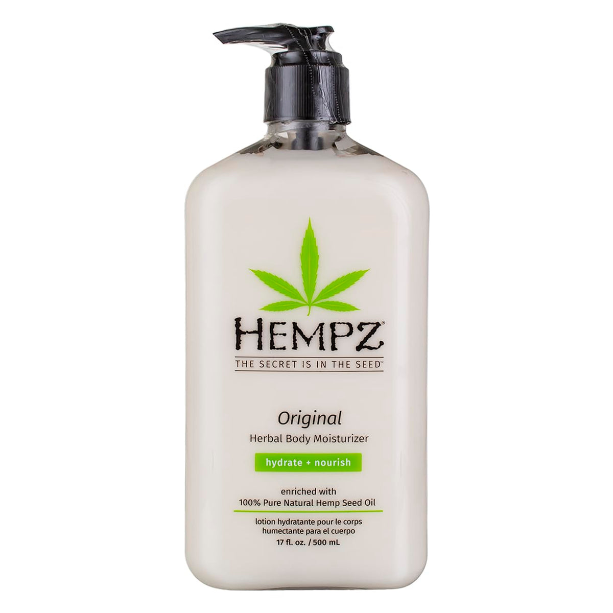Hempz Body Moisturizer Original 17 oz pump front for daily hydration.
