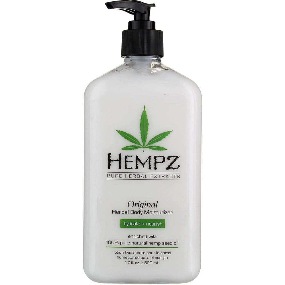 Hempz ingredients close-up highlights hemp seed oil and vitamins.