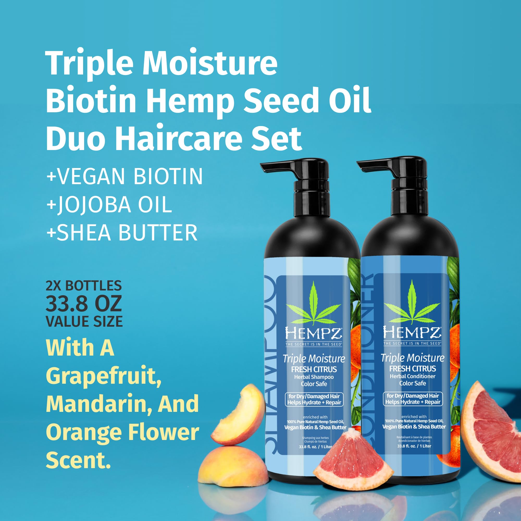 Hempz conditioner Grapefruit Peach bottle softening moisture for dry hair