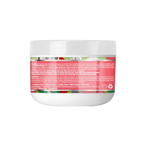 Texture closeup of Hempz Crushed Peppermint Sugar Scrub highlighting crystal sugar exfoliation.