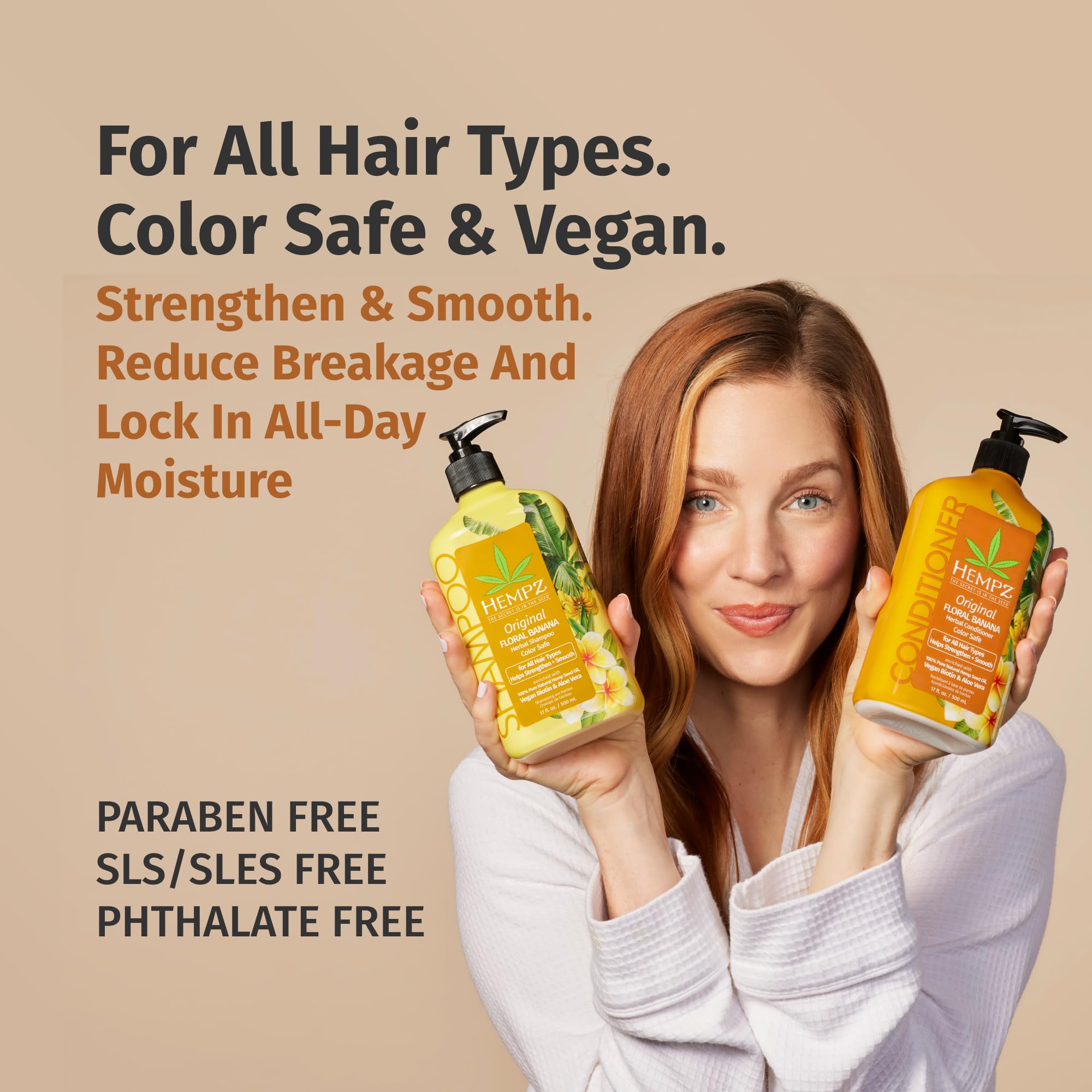 Hempz duo set packaging for color-safe, vegan hair care