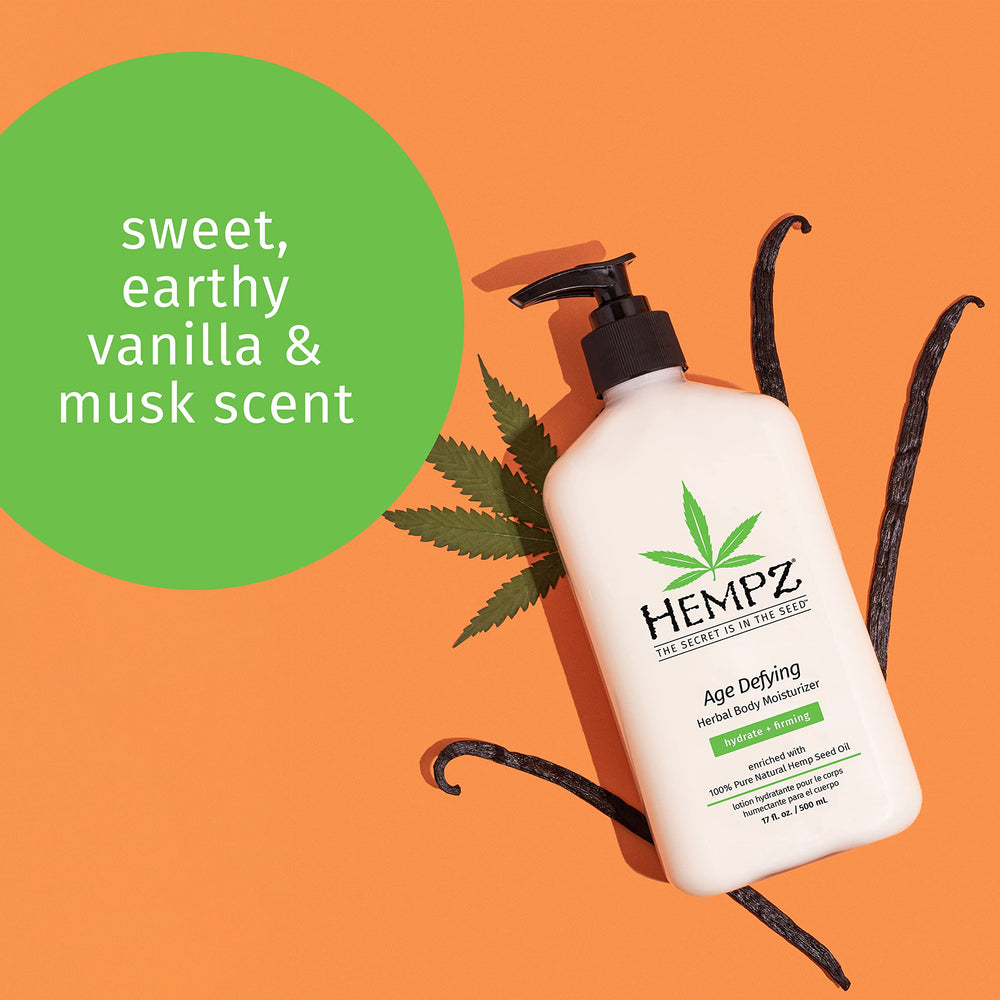 Hempz hemp seed oil ingredient visual for nourishing skin.