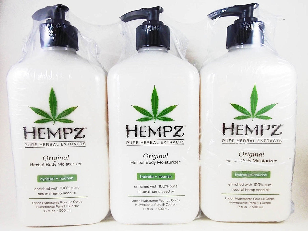 Hempz Original Herbal Moisturizer 17oz bottle delivering all-day hydration and skin conditioning