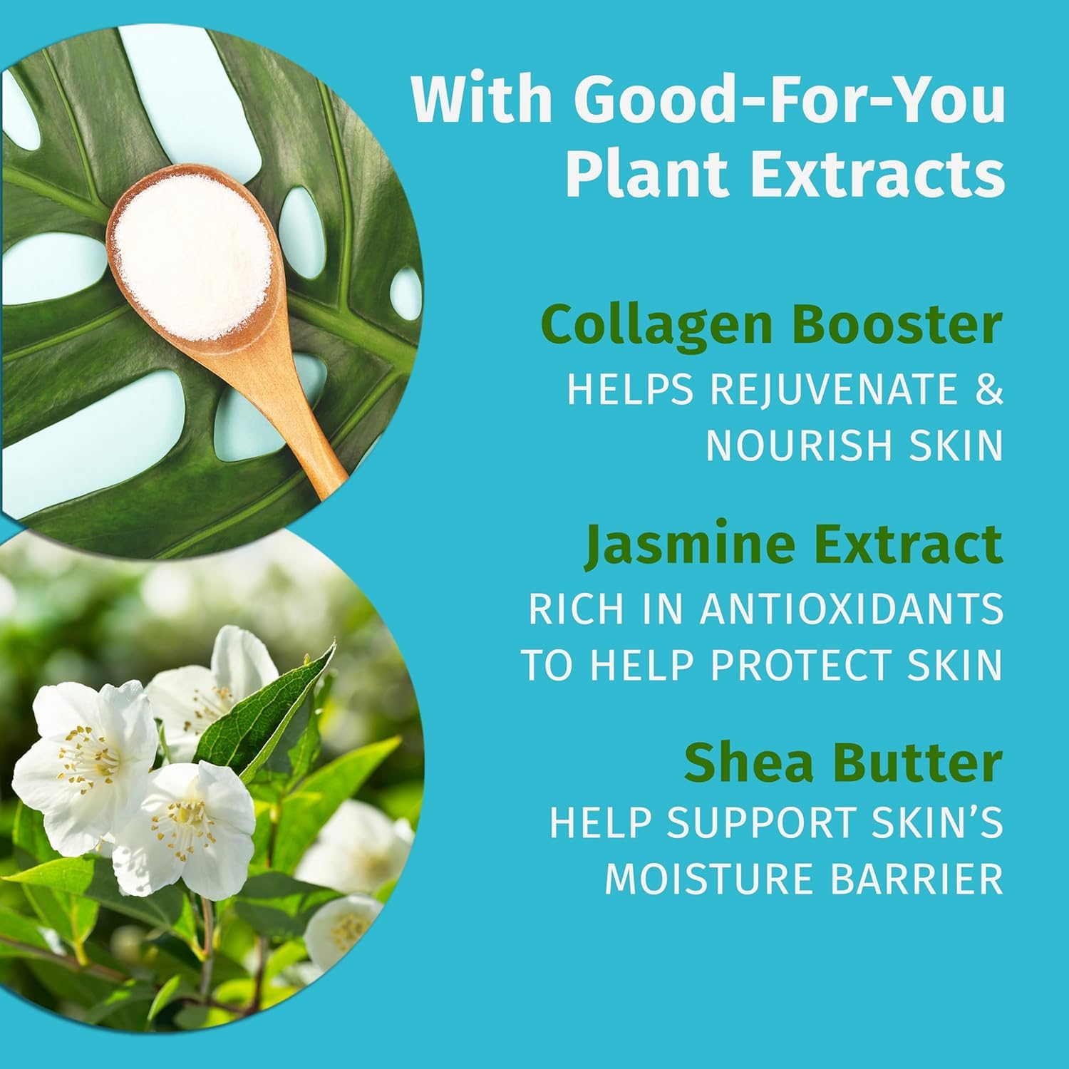 Hempz Sweet Jasmine & Rose collagen boost visual hints at firmer-looking skin.