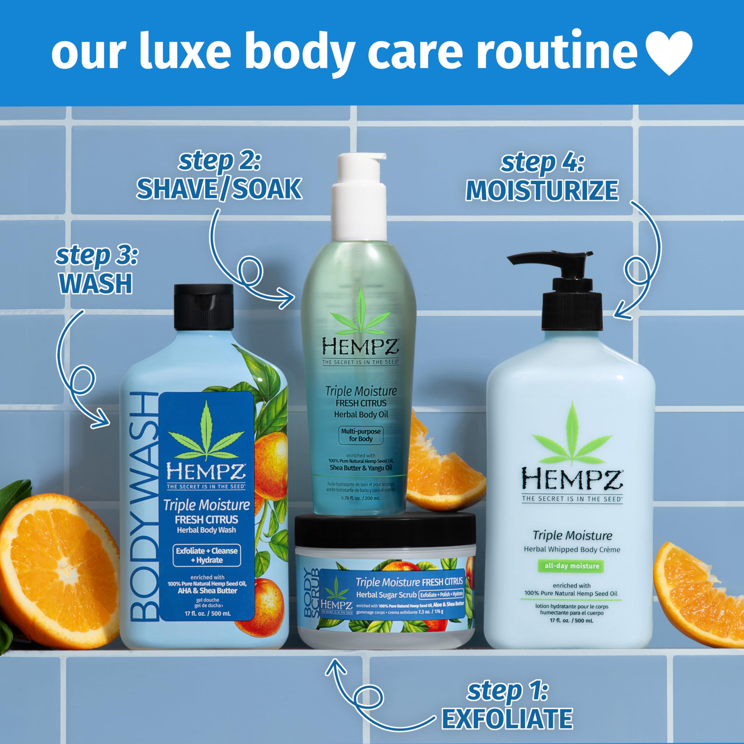 Hempz Triple Moisture application hands image demonstrates smooth, moisturized skin feel