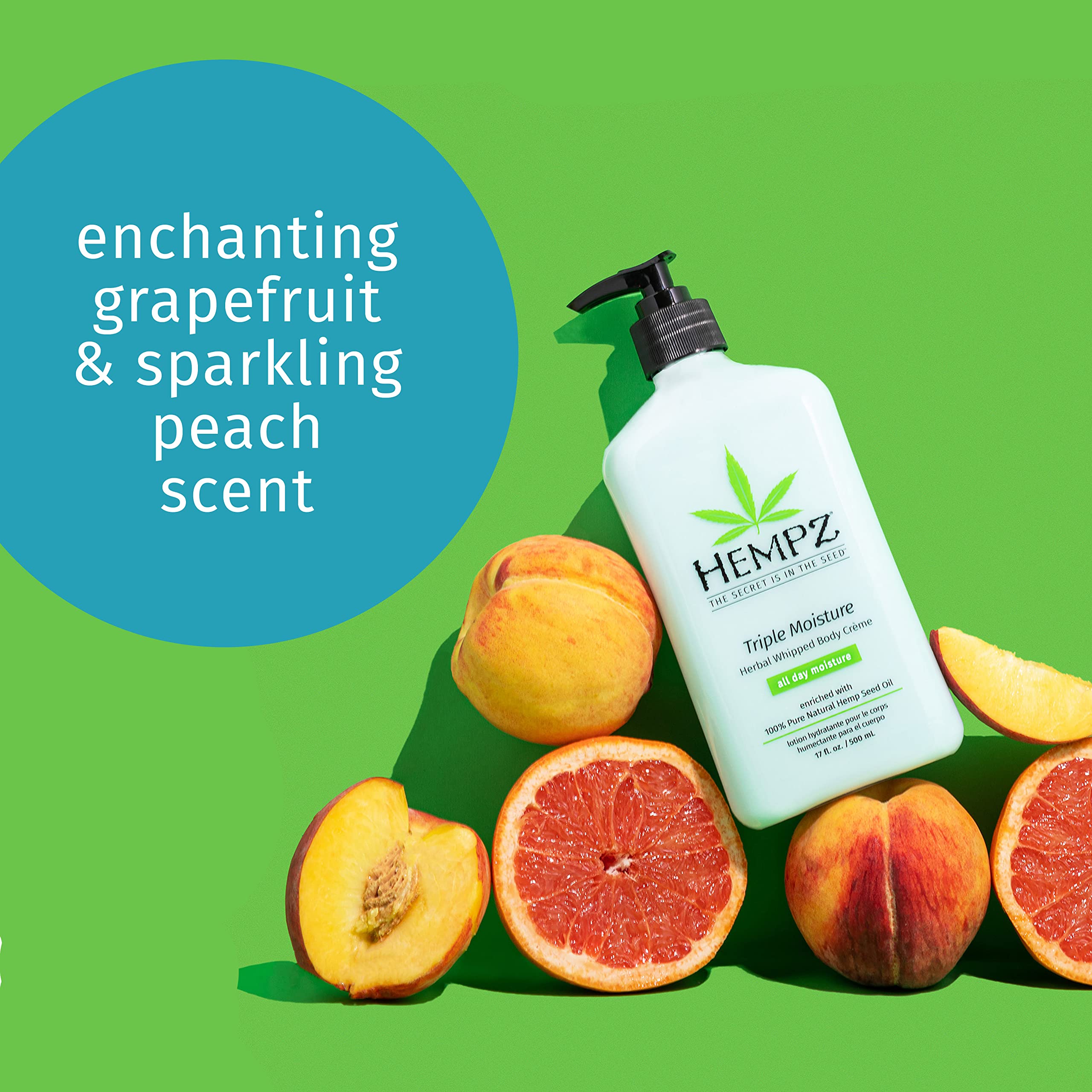 Hempz yangu oil and hemp seed oil ingredients panel signal antioxidant-rich nourishment.