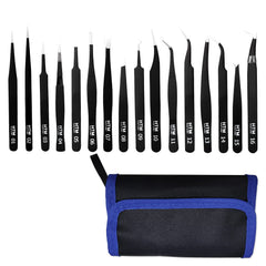 HengTianMei tweezers set with straight points enables precise handling of tiny components in electronics.