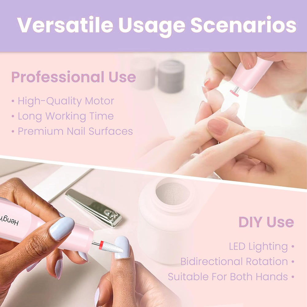 HengYuaoler pink 12-bit professional kit for shaping, buffing, and polishing