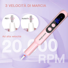 HengYuaoler pink USB rechargeable nail drill for portable convenience during manicures