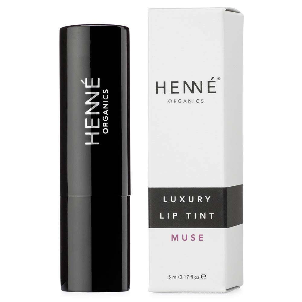 Henne Organics lip tint Muse Berry Mauve packaging highlights luxe design