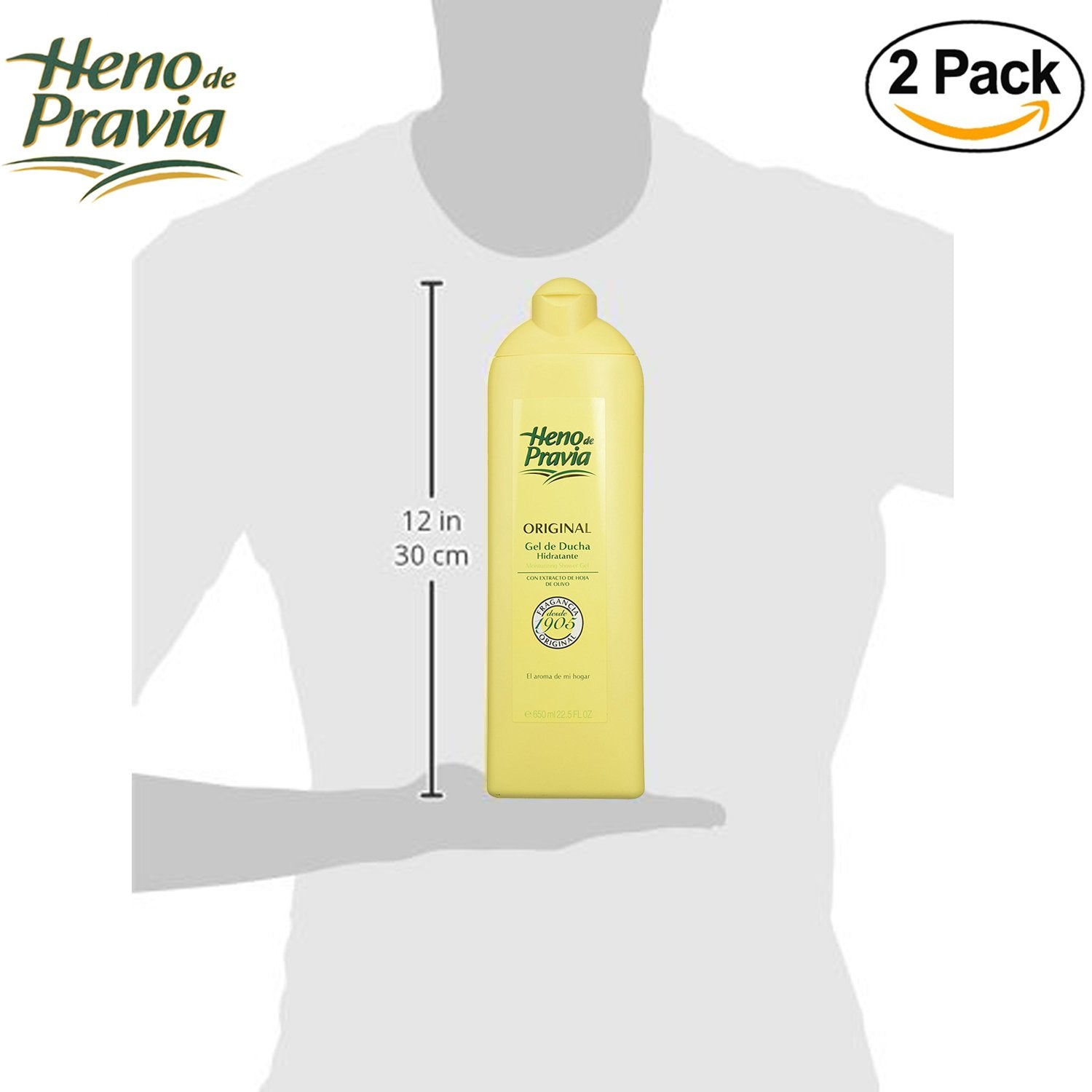 Heno de Pravia shower gel pour-action shows rich lather for refreshing shower.