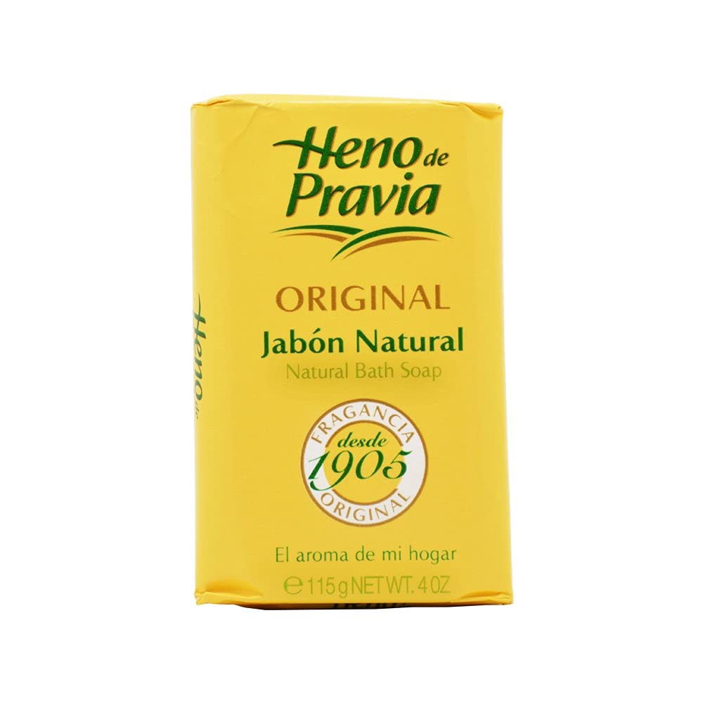 Heno de Pravia Original scent image highlights fresh grassy aroma with geranium and lavender.