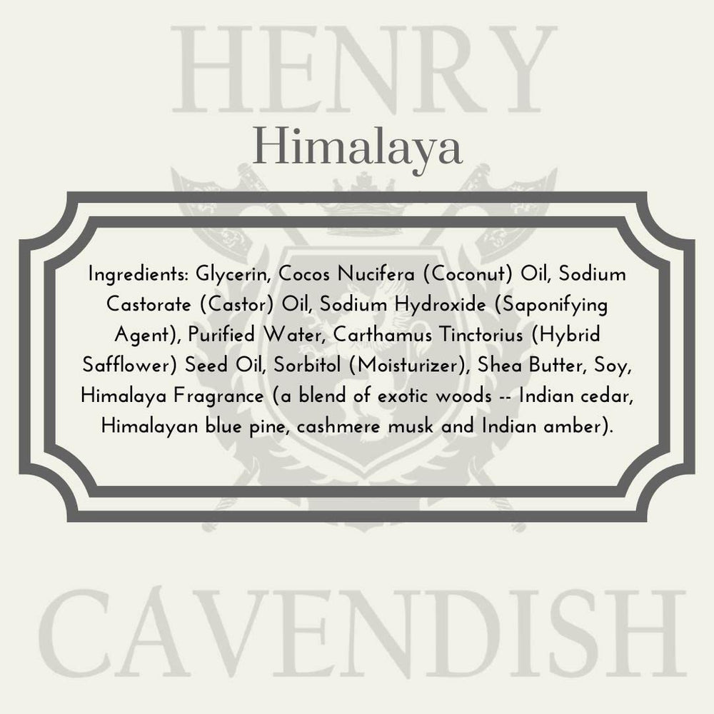 Henry Cavendish Himalaya fragrance note evokes fresh, subtle scent during routine.