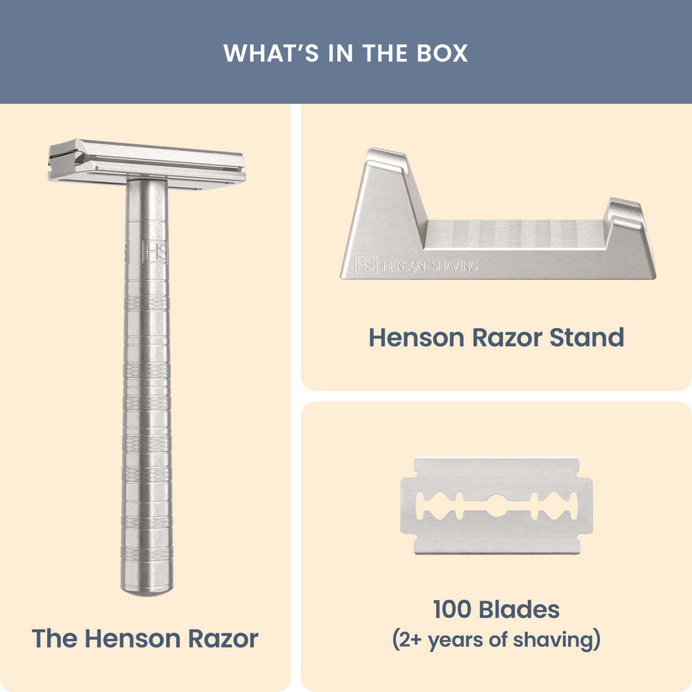 Henson aluminum stand machined for stable drying between shaves