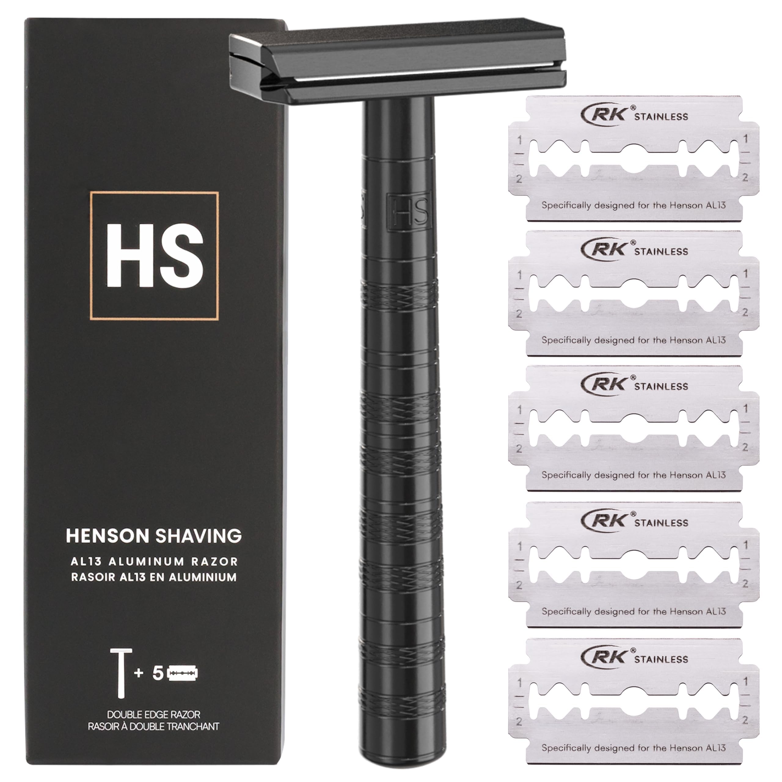 Henson Shaving Razor jet black body shot for premium grooming experience