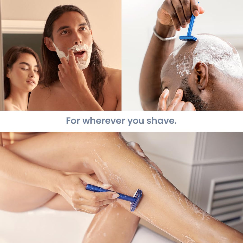 Henson Shaving Razor tan cleaning rinse compatibility highlights easy maintenance.