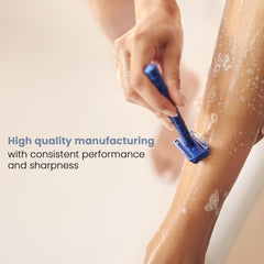 Henson Shaving RK blades close-up edge shows sharp stainless steel.