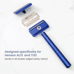 RK blades compatible with Henson AL13 razor for smooth shaves.