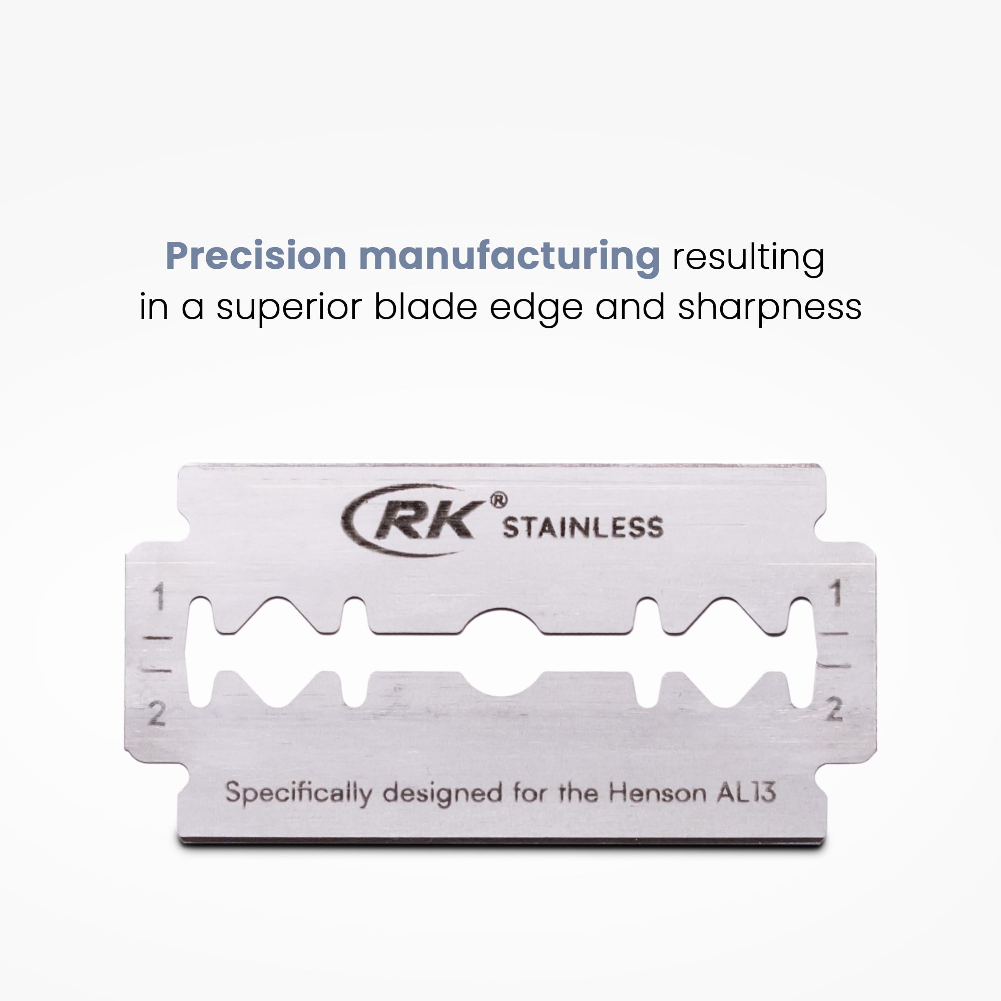 RK blades loaded into a double edge razor for a comfortable shave.