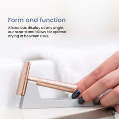 The Henson Shaving Stand 6061-T651 aluminum profile provides durable support.