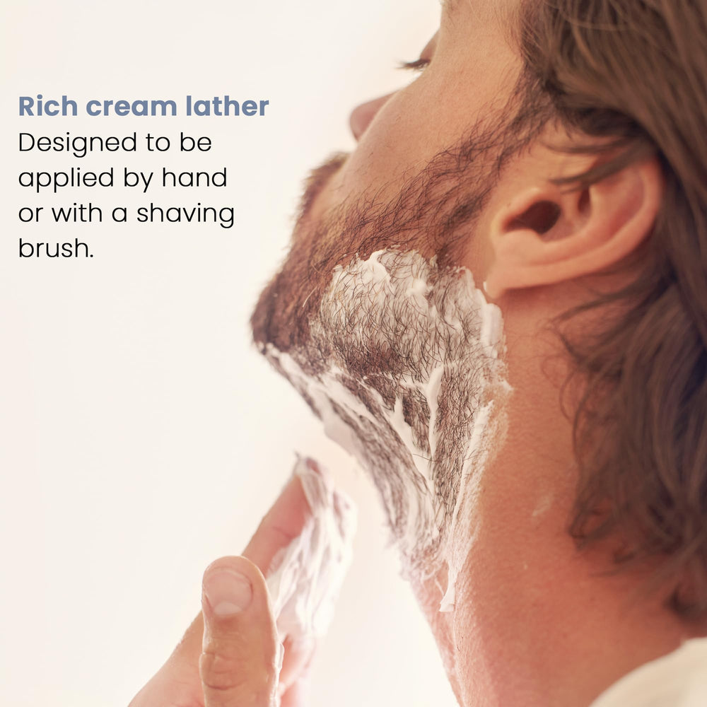Henson Shaving travel-size bottle emphasizes carry-on friendly packaging.