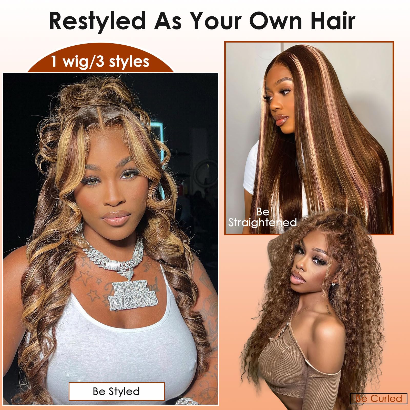 Hepnok body-wave texture detail showing silky softness and easy movement.