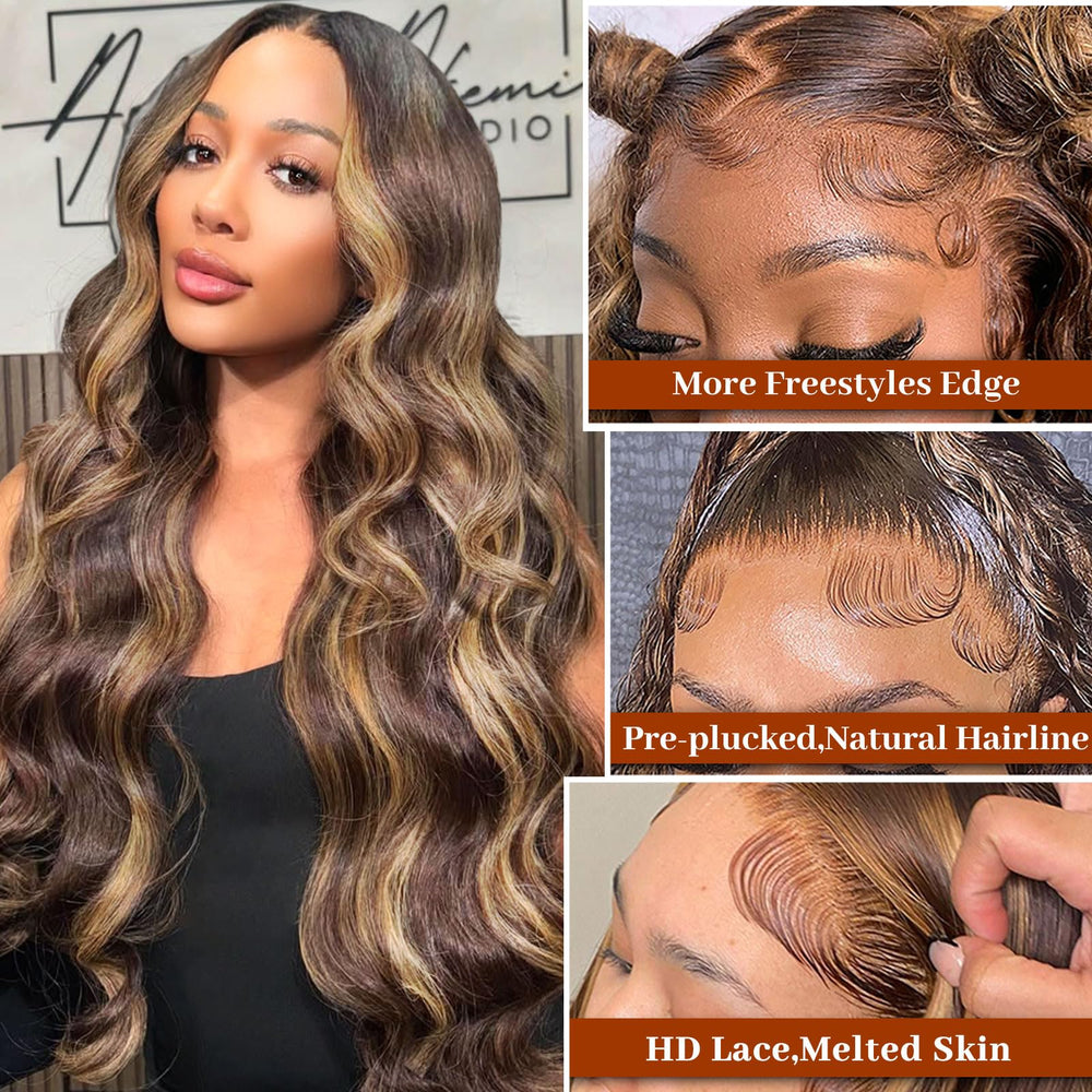 Hepnok HD lace-front close-up showing seamless skin-tone blend and full appearance.