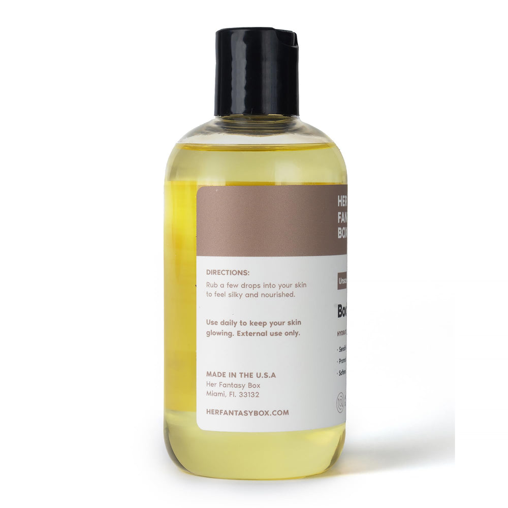 Her Fantasy Box bathroom routine oil storage setup encourages easy daily use.