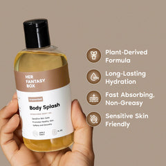 Her Fantasy Box body oil application massage demonstrates quick absorption and velvety finish.