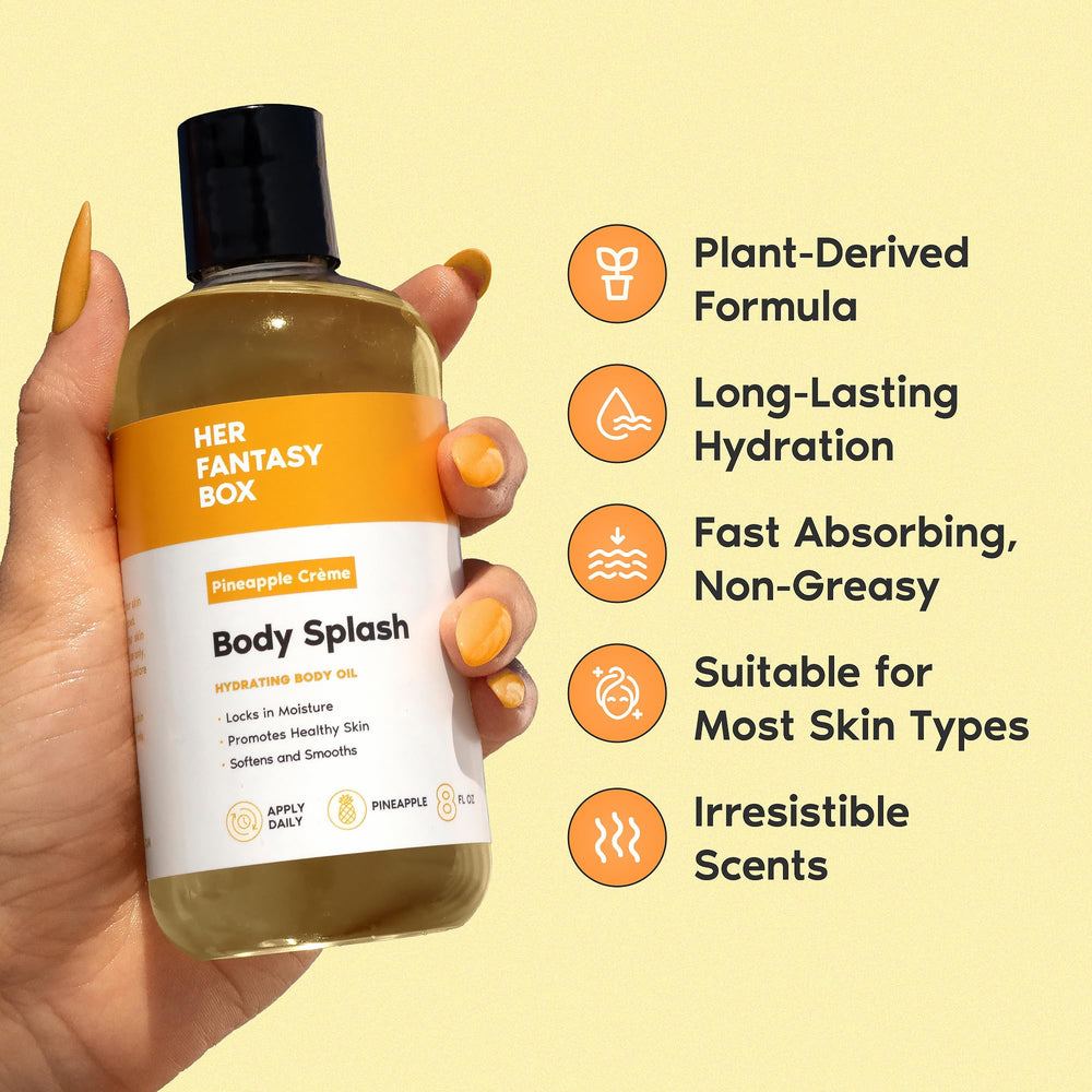 Her Fantasy Box ingredient closeup highlights vitamin E and turmeric oil benefits